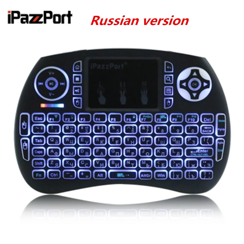 IPazzPort Mini 2 4G Беспроводная клавиатура QWERTY портативная воздушная Мышь тачпад с