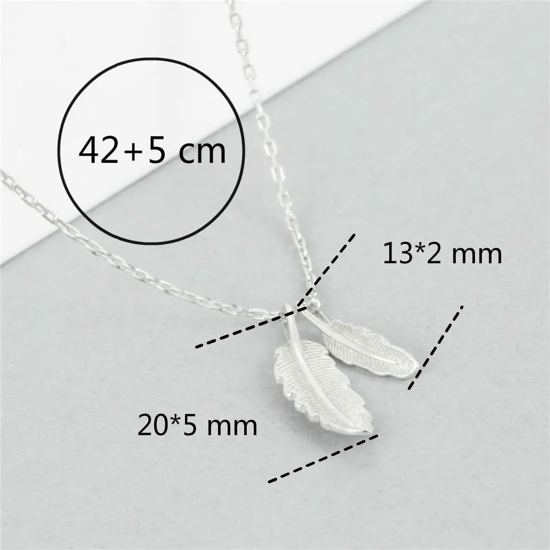 Женское Ожерелье с двумя перьями из серебра 100% пробы | Украшения и аксессуары