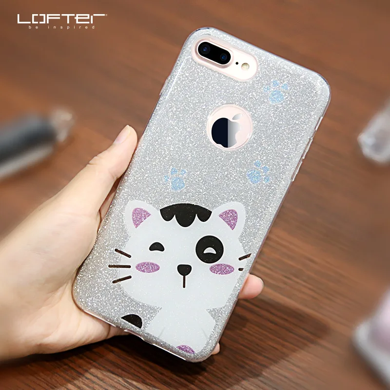 Порошок блеск Моды Чехол для iPhone 7 Плюс Блестящий Покрытие позолоченная ТПУ