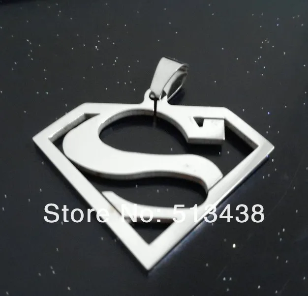 10 шт./партия мужские подвески из нержавеющей стали с логотипом Супермена |
