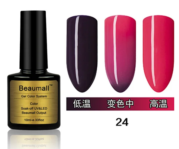 Гель для ногтей Beaumall с изменением температуры серия цветов #024 объем 10 мл удаление