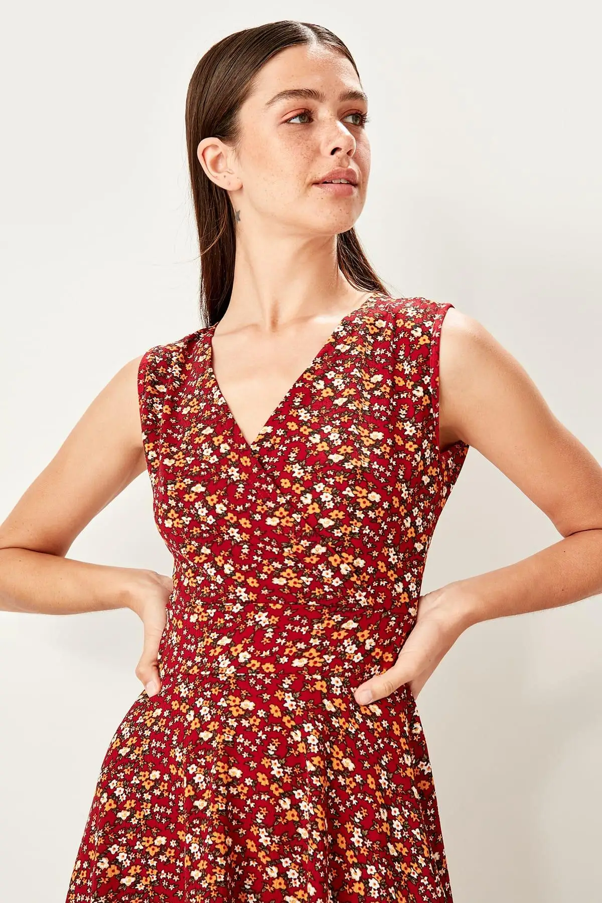 Trendyol бордовое мини трикотажное платье Desneli TWOSS19EL0344|Женские платья| |