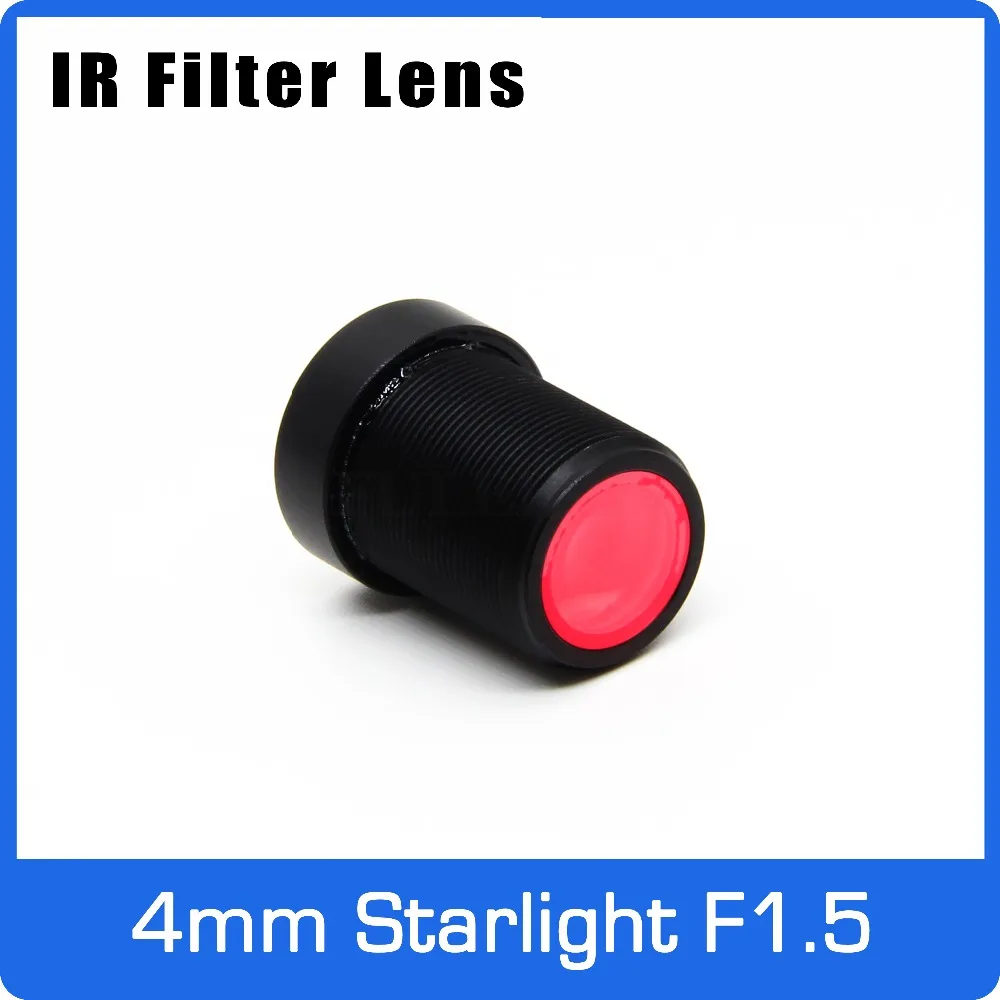 Объектив Starlight с ИК-фильтром, 3 Мп, апертура 4 мм, F1.5, 1/1/2 дюйма, для экшн-камеры и автомобильного видеорегистратора EKEN/SJCAM/YI/MIJIA