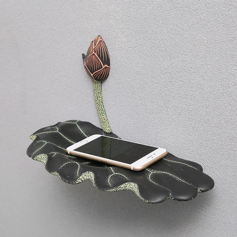 Modern 3D Resin Lotus Wall Hanger Wall Mural Ornaments Bathroom Soap Hook Wall Hanging Crafts Home Livingroom Wall Sticker Decor