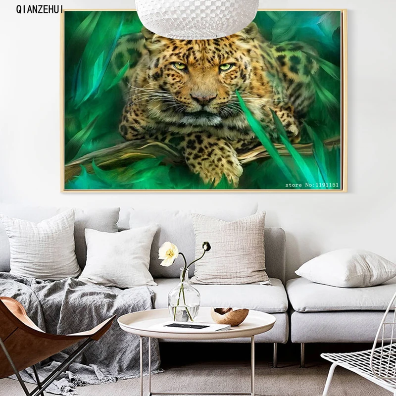 Стразы DIY пластиковые поделки алмазные джунгли гепард квадратная Алмазная