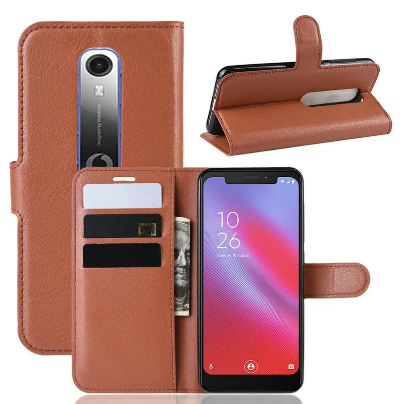 Роскошный кожаный чехол портмоне с откидной крышкой для телефона Vodafone Smart N10 VFD 630
