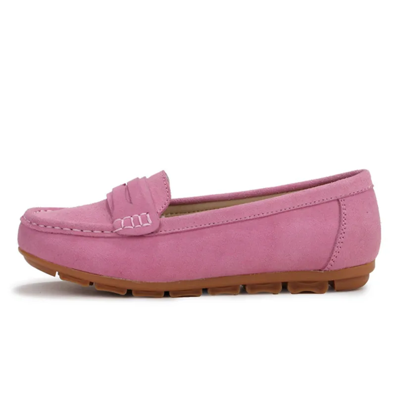 

feiyitu High Quality Women Leather Loafers Spring/autumn Round Toe Slip-on Women Casual Shoes Rubber Soles Durable Flat Shoes