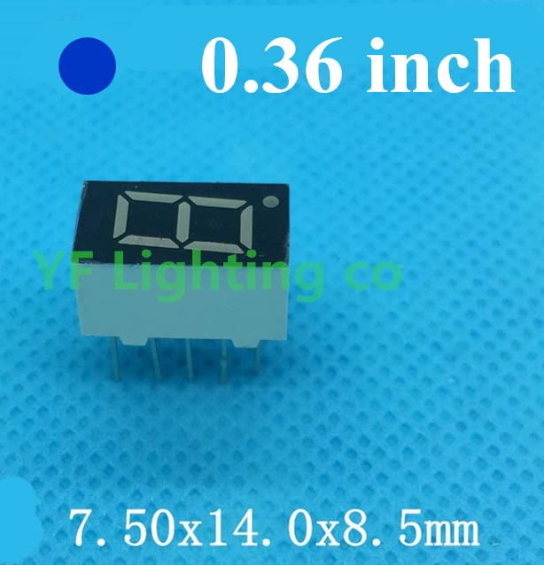 Высококачественный 7-сегментный синий светодиодный дисплей 0 36 дюйма 1 бит