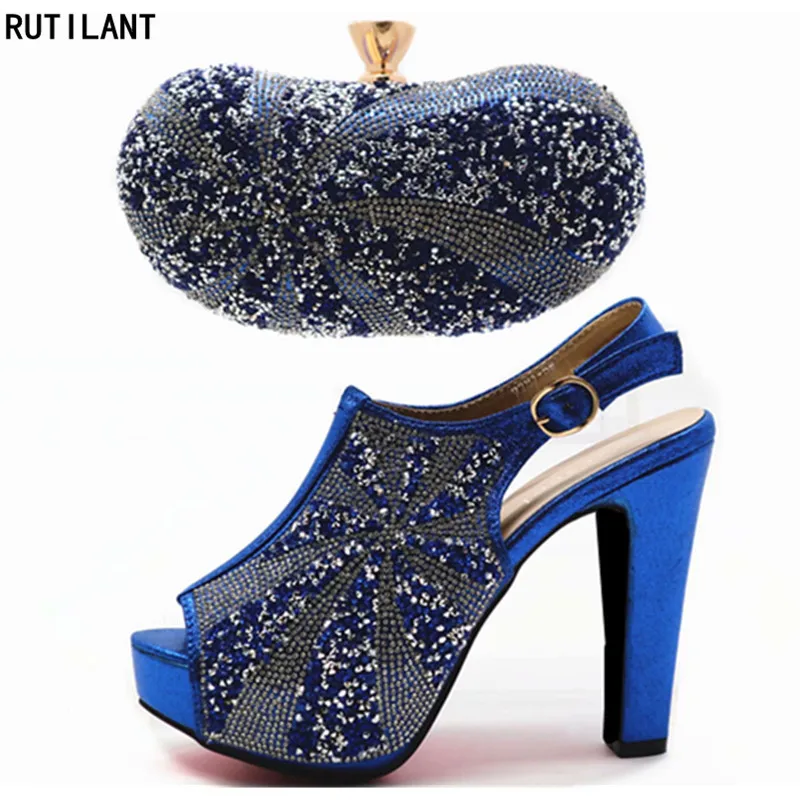 Комплект из обуви и сумки на каблуке комплект для вечеринки в нигерийском стиле