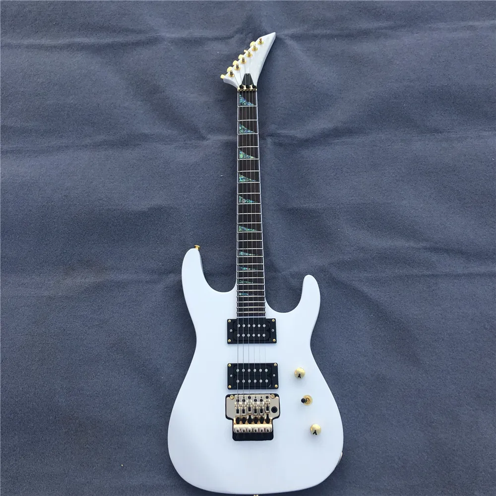 Электрическая гитара Kaiyun изготовленная на заказ Jackson white double rock. Черная