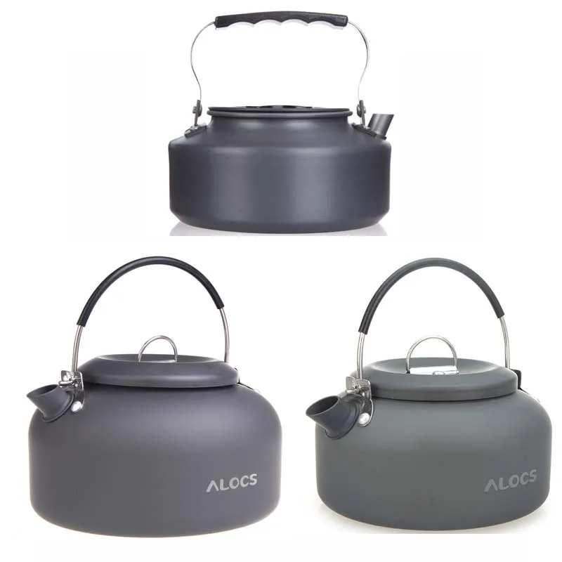 ALOCS Открытый чайник Кемпинг Пикник воды кофе горшок 1.4L Алюминиевый кемпинг стол