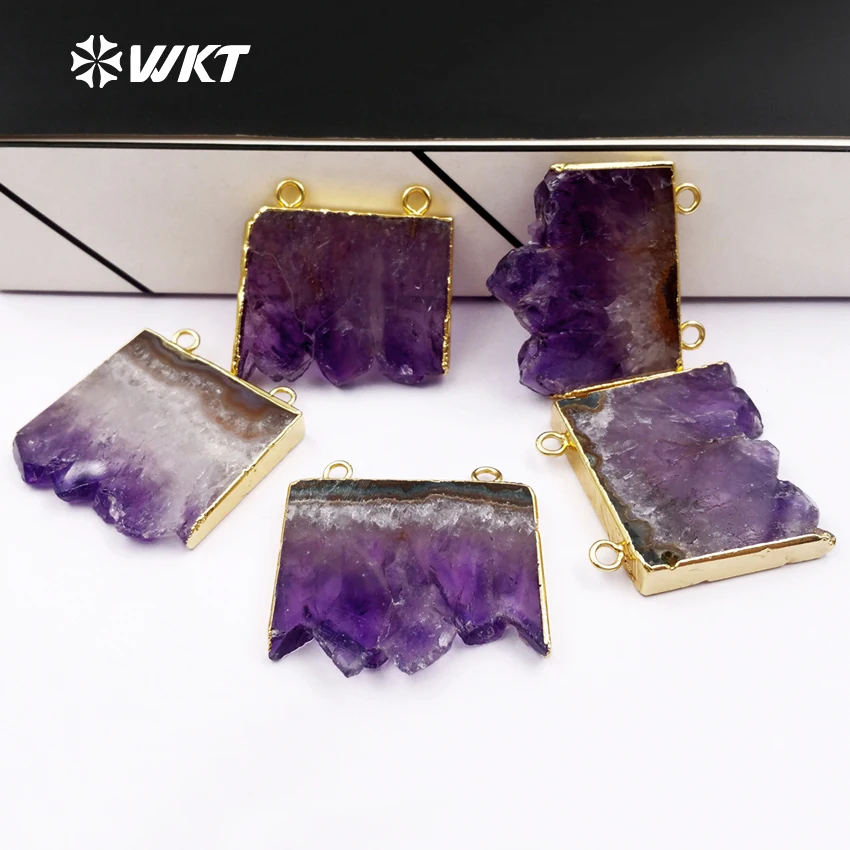 WT-P211 WKT оптовая продажа двойной ломтик под залог фиолетовый кристалл подвески