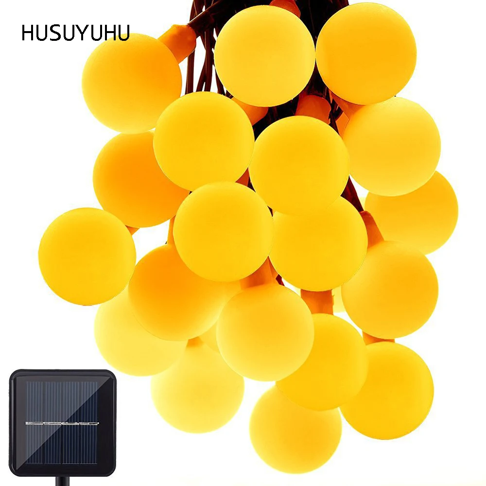 HUSUYUHU 50 LED Солнечная энергия Шаровые струнные огни Глобус водонепроницаемый