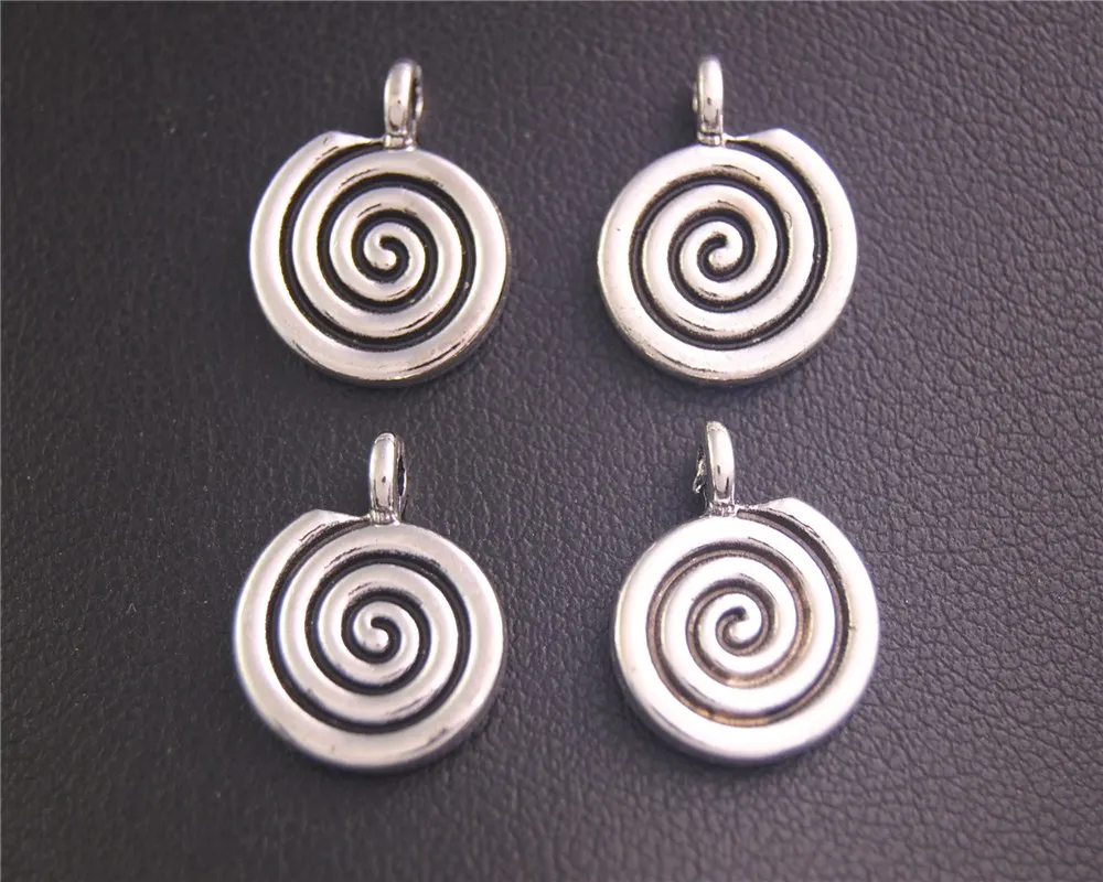 30 шт. круглые металлические браслеты Vortex серебристого цвета для