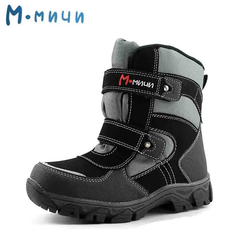 MMNUN 2018 Российский склад ботинки для мальчика зима сапоги детские Круглый носок