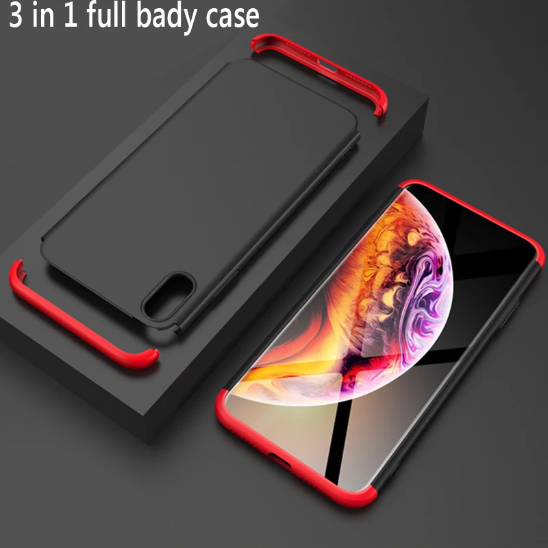 Fashion 3 in 1 Full Body Hard Hybrid Plastic Matte Phone Case For iPhone XS MAX XR X 7 8 6 6s Plus Protective Back Cover Coque |