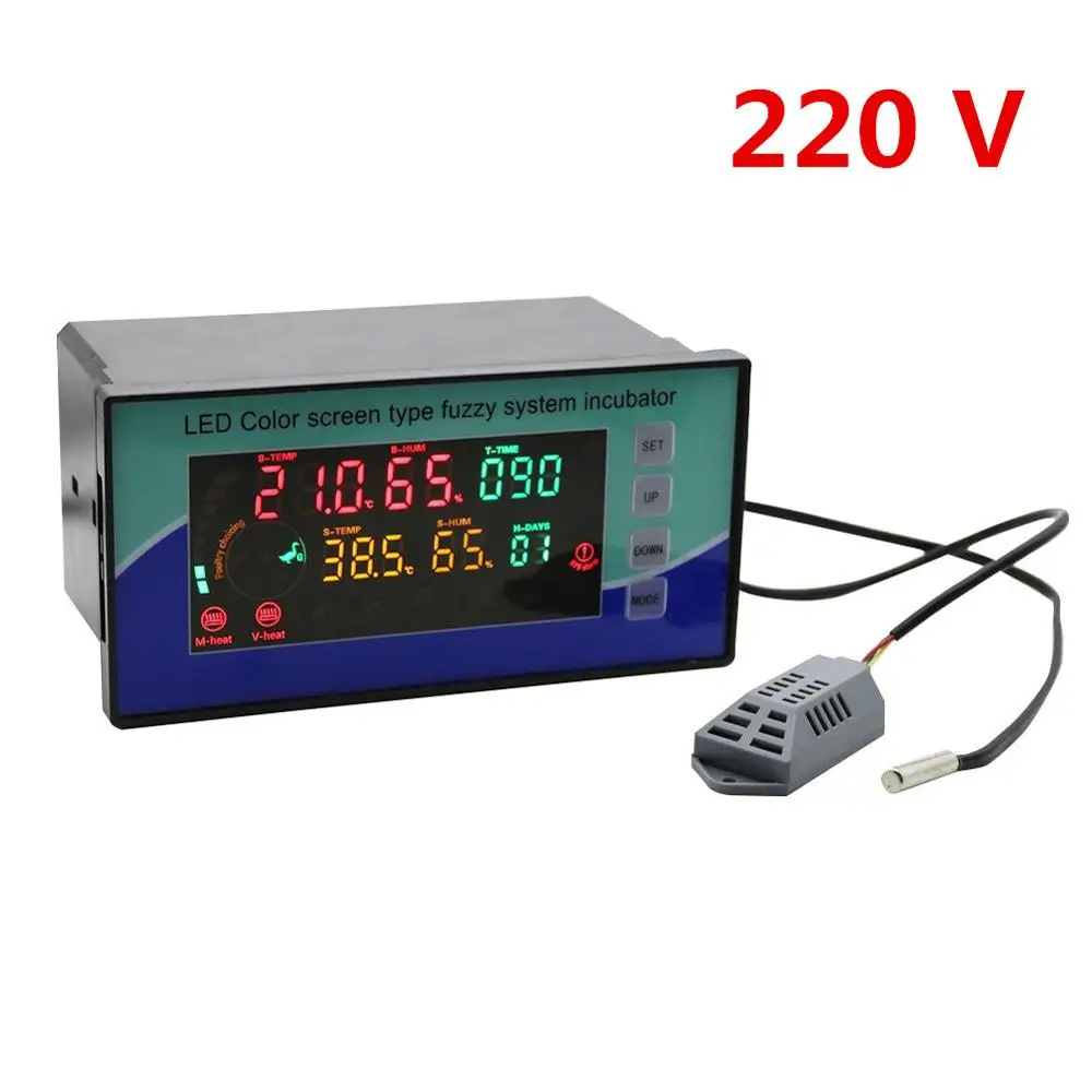 220V Инкубационное оборудование для курицы, птицы, умный инкубатор температуры и влажности, светодиодный контроллер с цветным экраном - Цвет: 220V