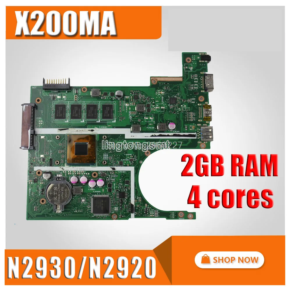 X200MA материнская плата REV2.1 N2920/N2930 2 ГБ для ноутбука For Asus X200M F200M Материнская