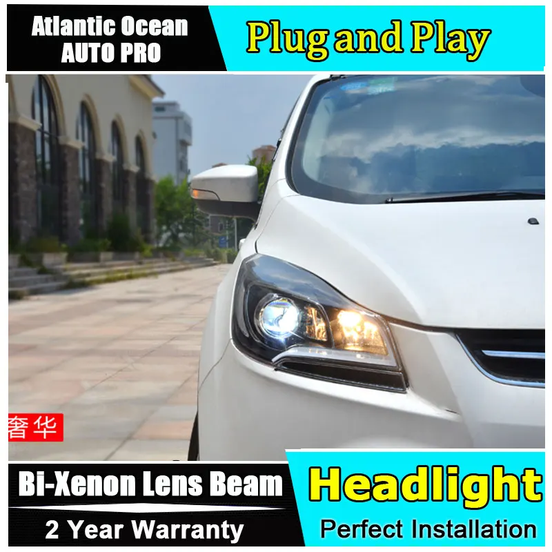 Автостайлинг для Ford Kuga Escape ксеноновые фары 2013 2016 светодиодные drl бифокальные