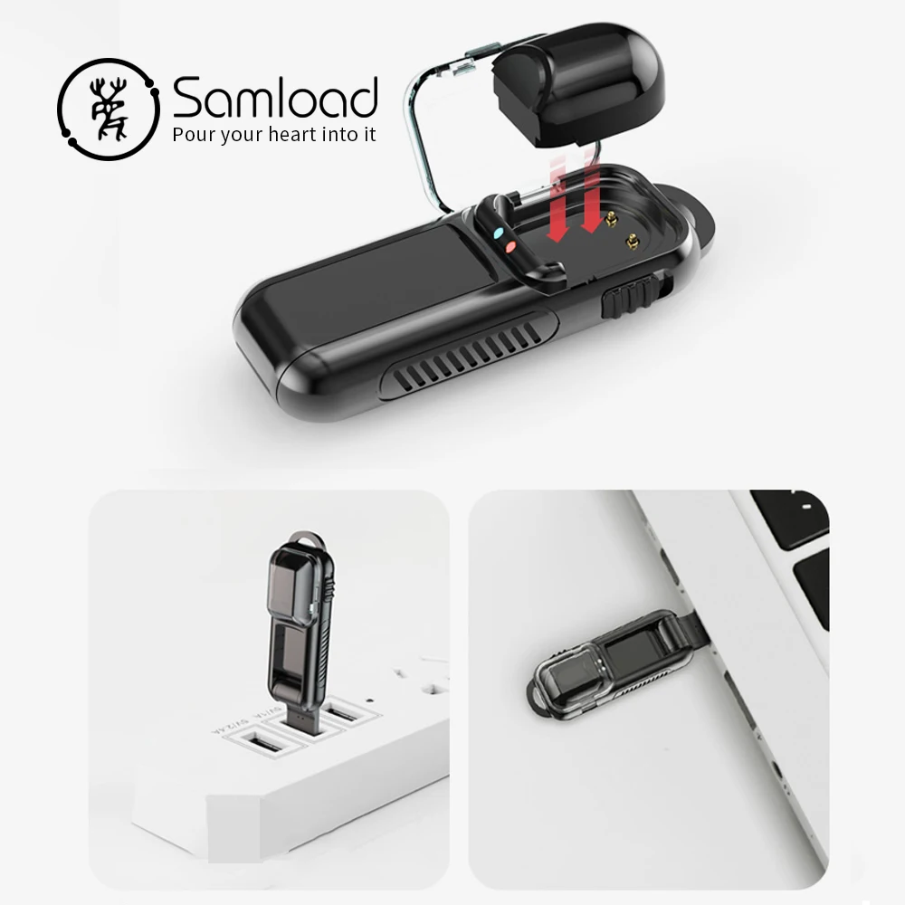 Samload Bluetooth гарнитура 2 шт. сменный аккумулятор драйвер громкой связи беспроводной наушник с шумоподавлением микрофон и зарядное устройство чехол