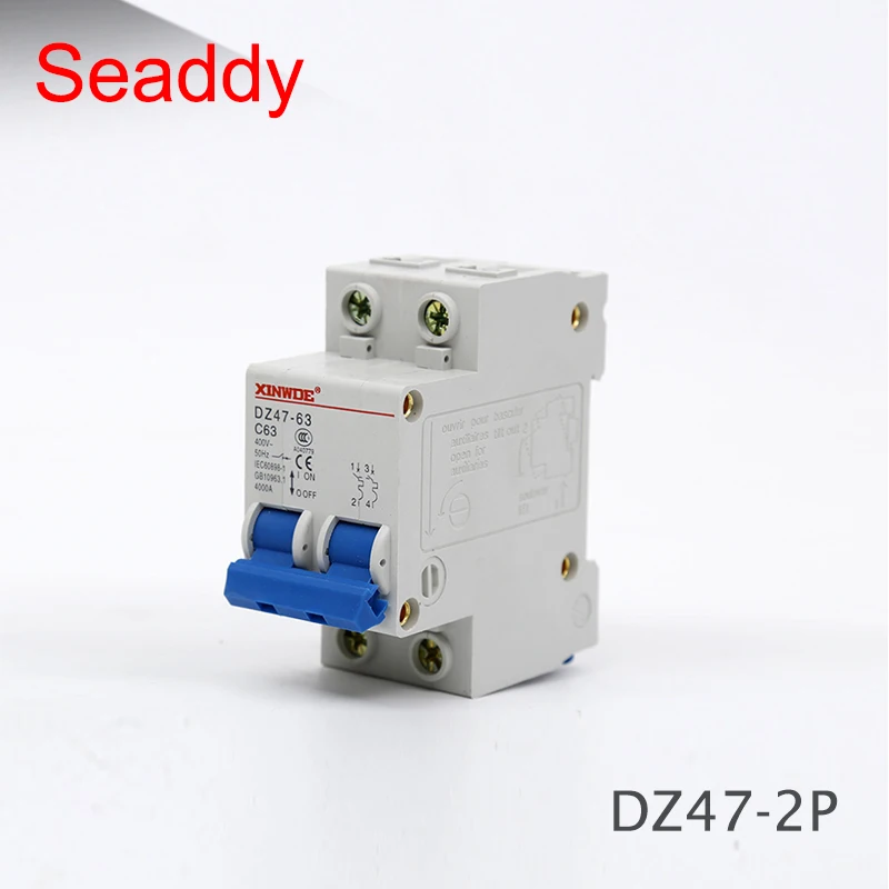 DZ47 63 6A 10A 16A 2P AC 230V или 400V 20A 25A 32A 40A 50A 63A Мини выключатель MCB