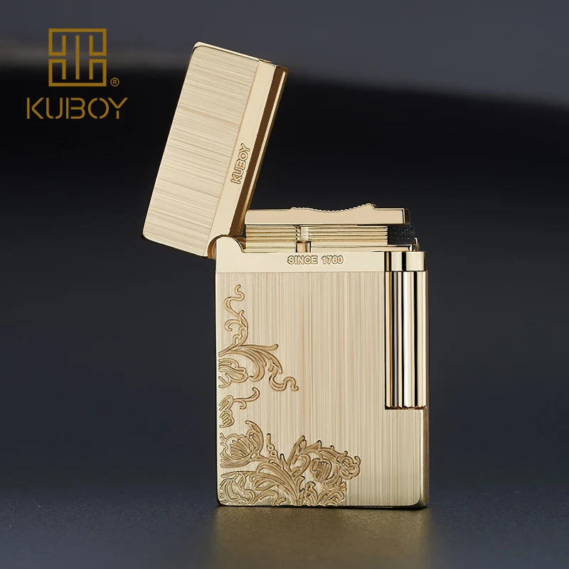 Высококачественная брендовая газовая зажигалка KUBOY белая матовая никелевая
