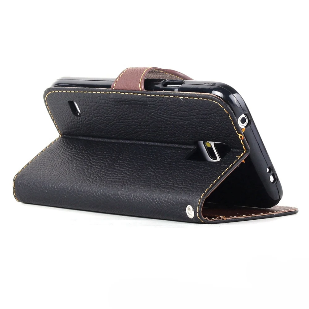Fcoque leather phone case for Samsung S5 ultra thin wallet flip card holder cover i9600 | Мобильные телефоны и аксессуары