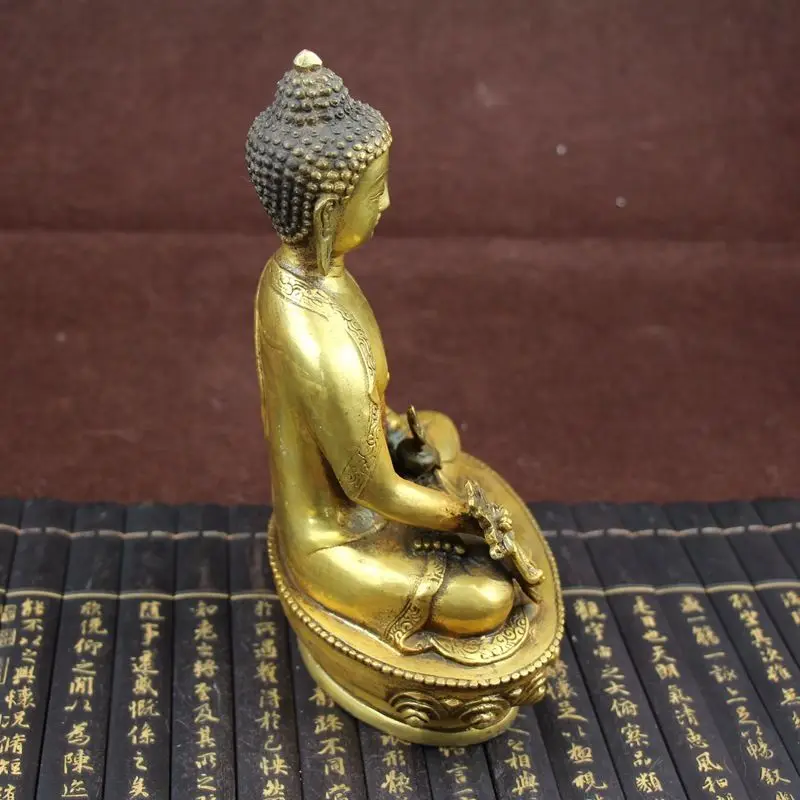 Большая тибетская латунная статуя Будды 8 6 дюймов|Статуи и скульптуры| |