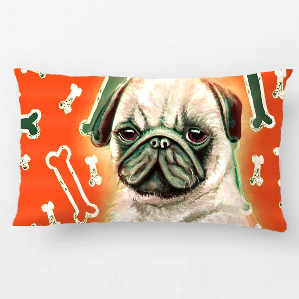 I Love Pugs оранжевый зеленый Свадебный Декоративный Чехол на подушку наволочка