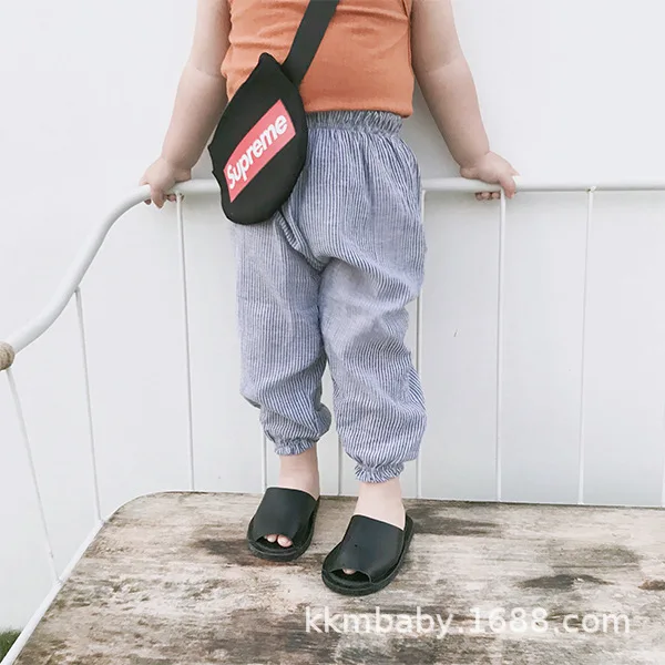 Детская одежда лето 2019 хлопковые клетчатые полосатые штаны для мальчиков и