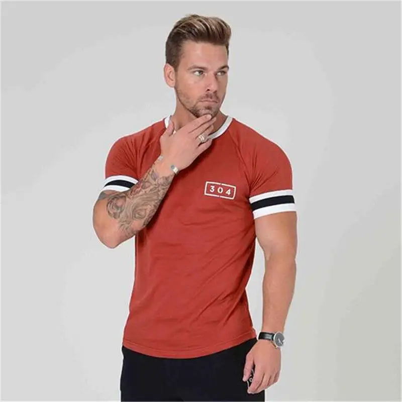 Мужская рубашка для бега 2018 с коротким рукавом спортивная быстросохнущая