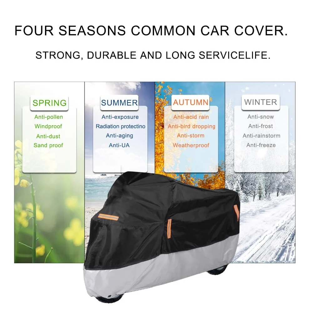 Joyila Waterproof Lightweight Motorcycle Cover Rainproof Dustproof Snowproof UV Protective for Outdoor Motorbike Rain |