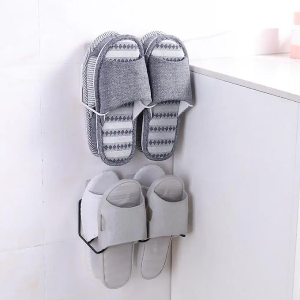 Домашнее двойное Кованое железное полка для обуви ванная тапочек DIY кронштейн