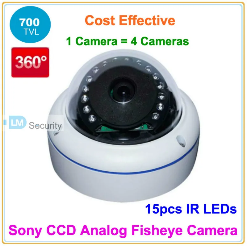 Sony 700TVL 360 градусов широкоугольная панорамная ИК аналоговая купольная камера
