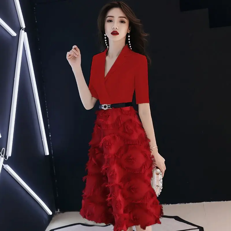 Вечернее платье weiyin De Soiree короткое белое черное кружевное вечернее для невесты