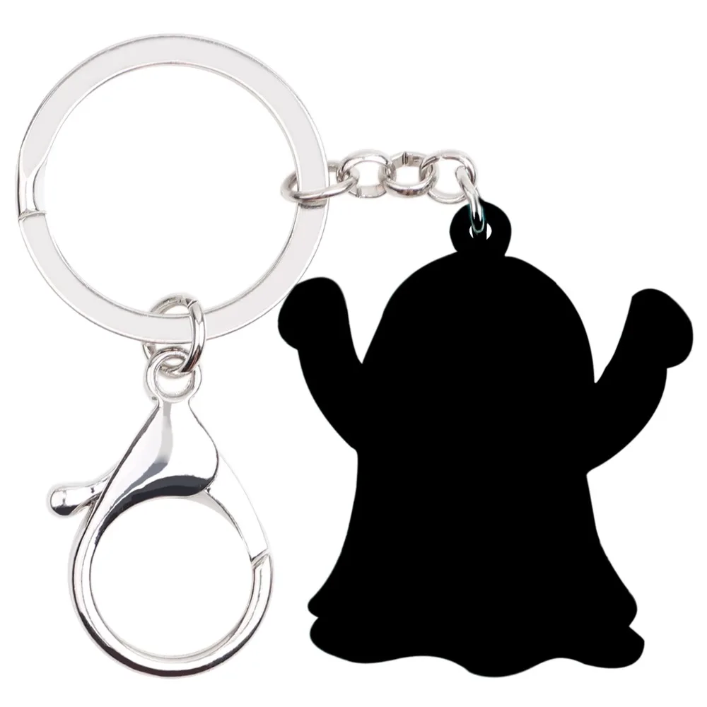 Bonsny акрил Хэллоуин озорной синий Призрак Брелки Брелок-кольцо мультфильм