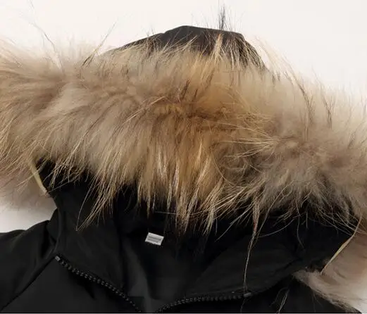 

Rlyaeiz Children's Coat 2018 Autumn Winter Jacket For Girls Fur Collar Hooded Kids Mid-long Thicken Warm Down Parka Outwear