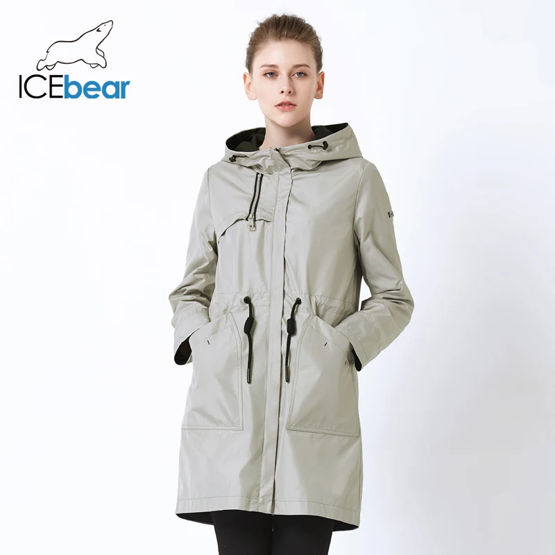 ICEbear 2019 Осенняя Новая женская ветровка с капюшоном Женская куртка модная