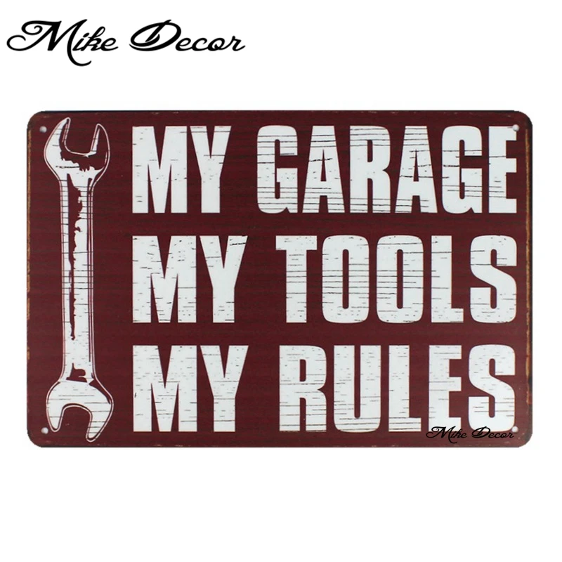 [Mike86] Garage MY TOOLS металлический постер с надписью RULES художественная живопись в