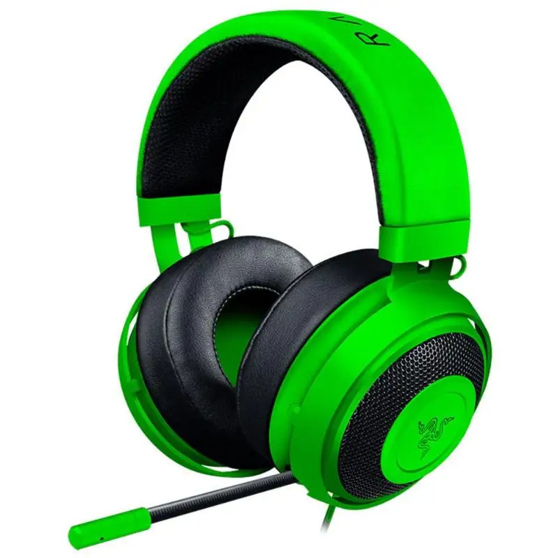 Зеленый Универсальные наушники razer Kraken V2 3 цветов 3,5 мм, проводные наушники с шумоподавлением, игровая гарнитура с микрофоном - Цвет: Зеленый
