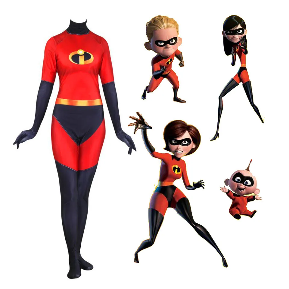 Суперсемейка 2 Elastigirl семейный костюм спандекс Хэллоуин вечерние костюмы для