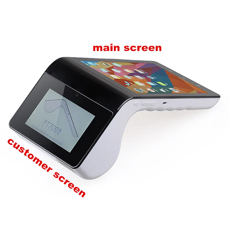 7-дюймовый дисплей Wifi/3G/Bluetooth ручной мини андроид Pos терминал планшет с термальным