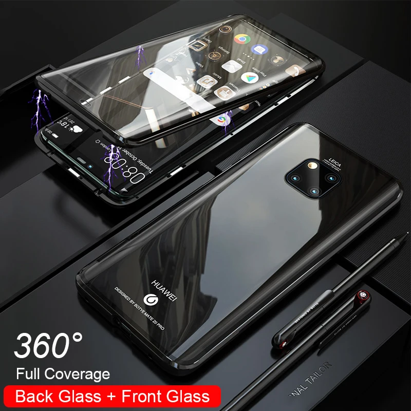 360 Полное покрытие корпуса Магнитный чехол для huawei Mate 20 Pro противоударный