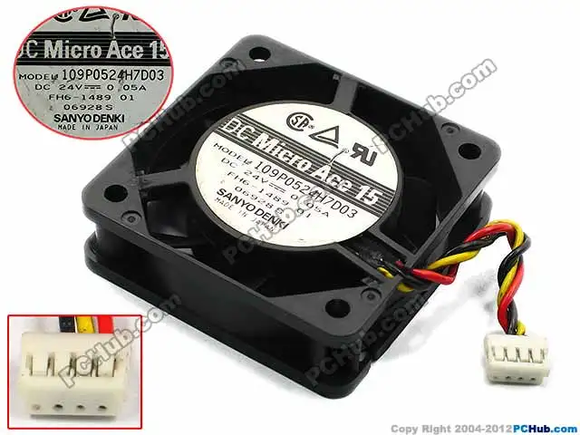 

SANYO DENKI 109P0524H7D03 DC 24V 0.05A 50x50x15mm Server Cooling Fan