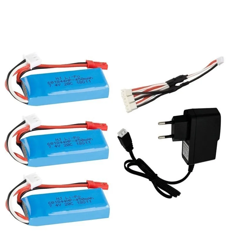 7,4 V 450mAh Lipo батарея с 7,4 v зарядное устройство наборы для WLtoys K969 K979 K989 K999 P929 P939 RC автомобильные запчасти 7,4 v 2s Аккумуляторы для игрушек автомобилей - Цвет: SILVER