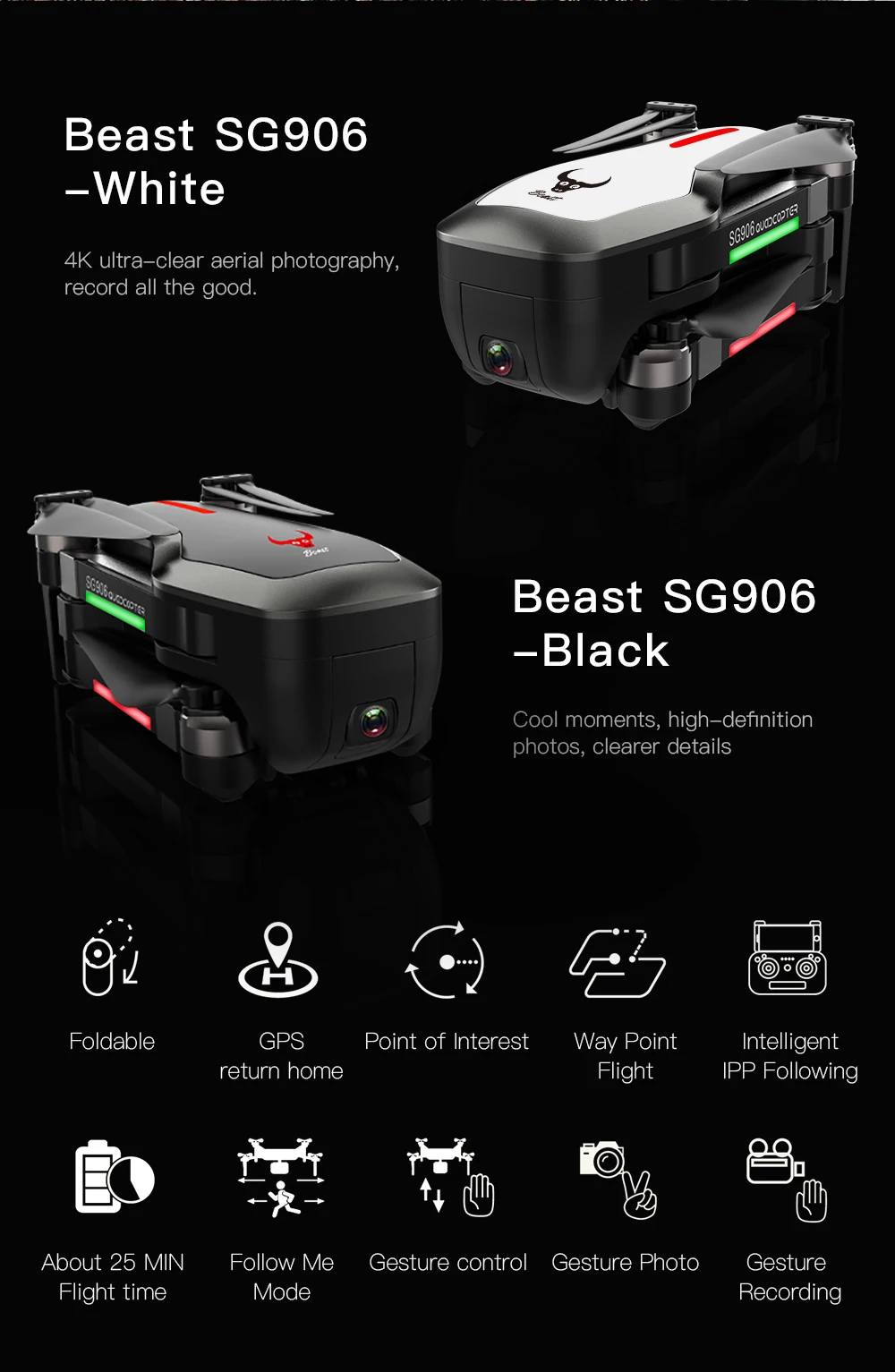 SG906 Mini Дрон GPS 5G WI-FI FPV Радиоуправляемый Дрон 4 K бесщеточный селфи Дроны с камерой HD Радиоуправляемый квадрокоптер складной Дрон VS зрительно XS809HW