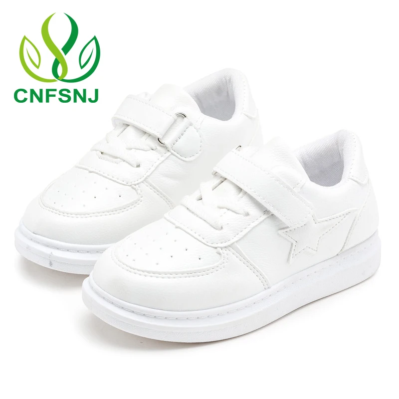 

CNFSNJ autumn winter Kids Children Sneakers Boys Girls Shoes Brand White Black School Flat Sport Shoes for Teenage 26-36