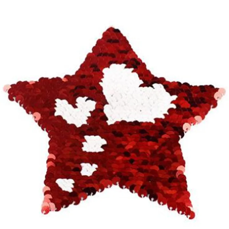 Бесплатная доставка патч вверх и вниз Флип Двусторонняя синий/красный блестки 15