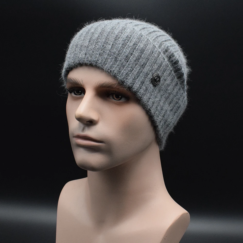 MIGEDE брендовая Шерстяная Вязаная мужская зимняя шапка шапки однотонная Мужская