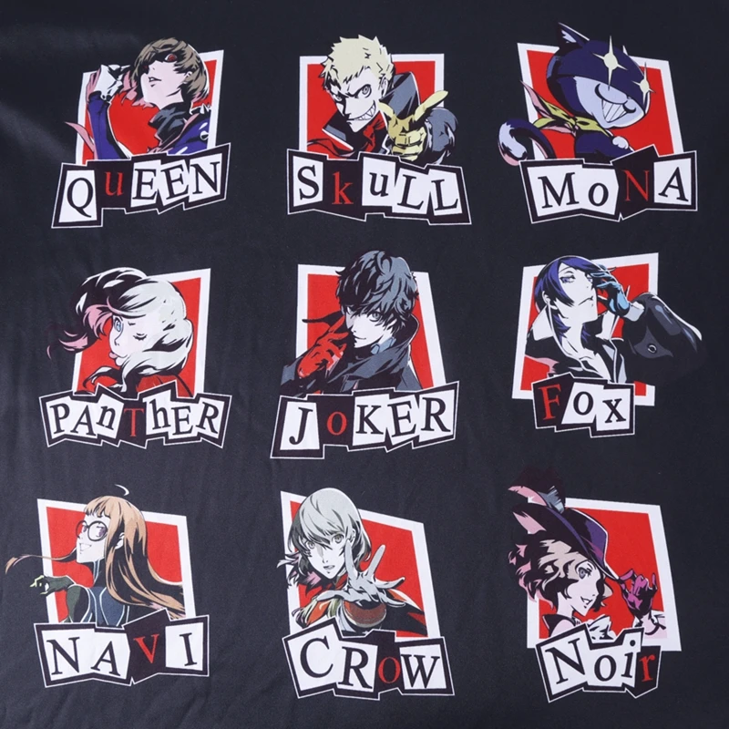 MGFHOME Persona 5 Ren Amamiya Joker Косплей рубашка P5 череп Мона пантера Navi Crow Noir футболка Топы